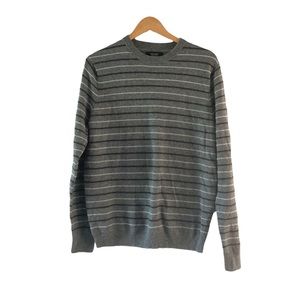 Nordstrom sweater large gray with stripes